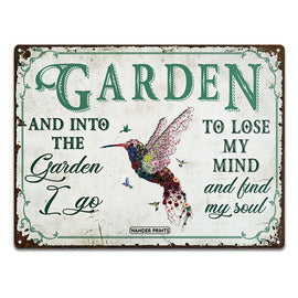 Wander Prints Gardener Gift, Birthday Gifts For Mom, Mom, Grandma, Grandpa Who Love Garden - Hummingbird Garden Sign Unique House Warming Gift For Gardening Lovers, Rustic Metal Sign, Garden Stake, Yard Patio Outdoor Decor