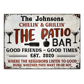 Personalized Grilling Patio Backyard Custom Classic Metal Signs