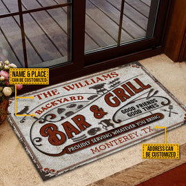 Personalized Grilling Proudly Serving You Bring Custom Doormat