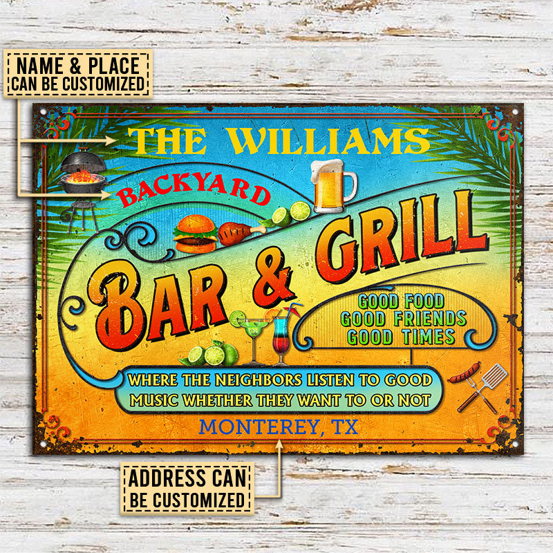 Personalized Grilling Summer Listen To The Good Music Custom Classic Metal Signs