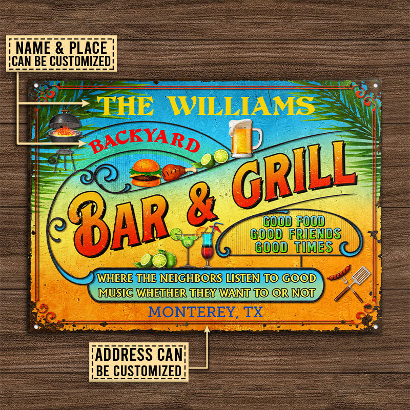 Personalized Grilling Summer Listen To The Good Music Custom Classic Metal Signs