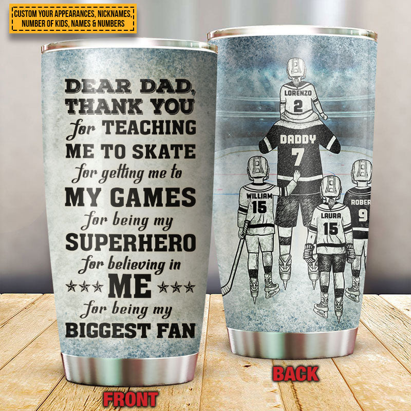 Personalized Hockey Dad And Child Thank You Custom Tumbler