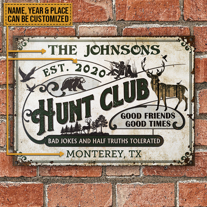 Personalized Hunting Half Truths Tolerated Custom Classic Metal Signs