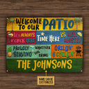 Personalized Patio Welcome Grillin And Chillin Custom Classic Metal Signs