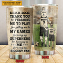 Personalized Soccer Dad And Child Thank You Custom Kids Custom Tumbler