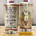 Personalized Baseball Dad And Child Best Dad Custom Child Custom Tumbler