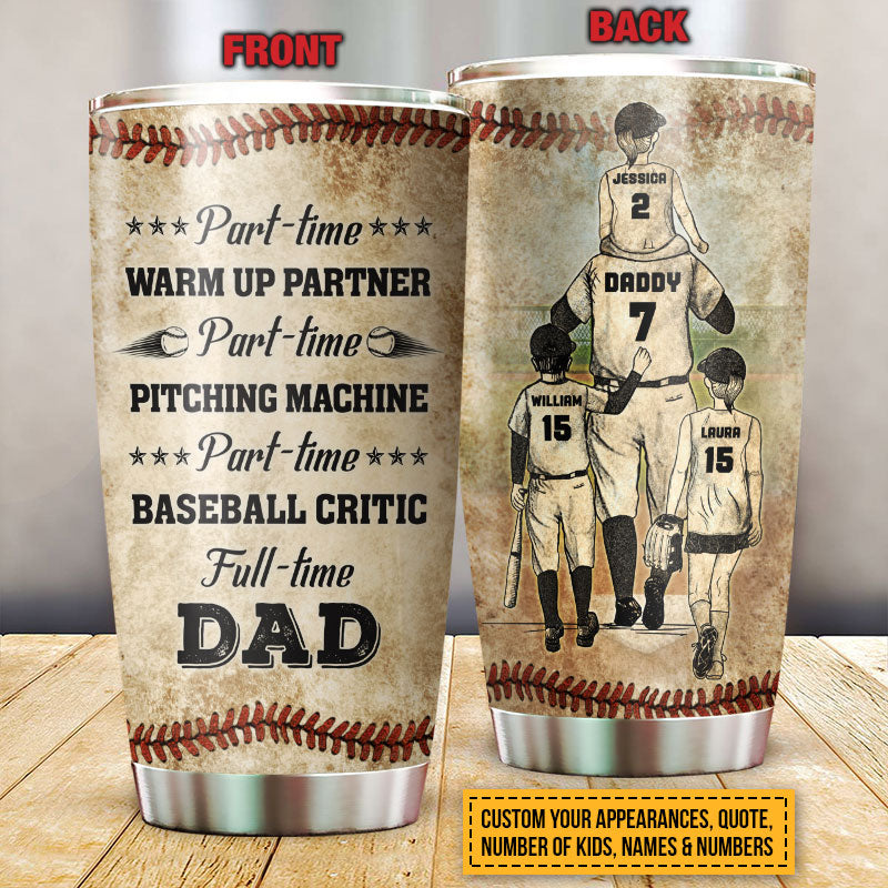 Personalized Baseball Dad And Child Best Dad Custom Child Custom Tumbler