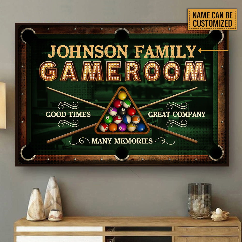 Personalized Billiards Game Room Good Times Customized Poster