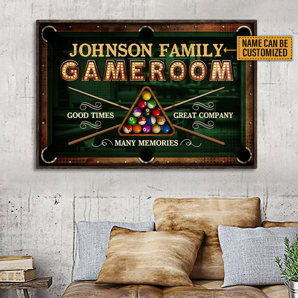 Personalized Billiards Game Room Good Times Customized Poster