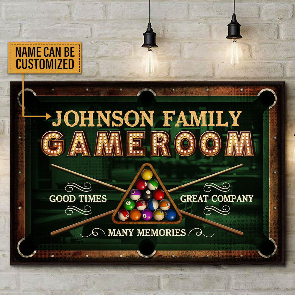 Personalized Billiards Game Room Good Times Customized Poster