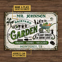 Personalized Garden Vegetable Plant Smiles Custom Classic Metal Signs