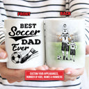 Personalized Soccer Dad And Child Best Dad Ever Custom Mug