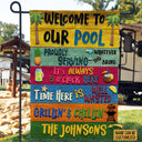 Personalized Swimming Welcome To Our Pool Customized Flag