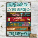 Proudly Serving Whatever Custom Classic Metal Signs, Beach House Decor