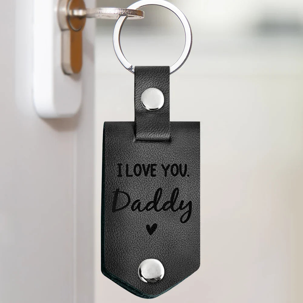 Custom Photo Now You Can Carry Me Too - Gift For Dad, Father, New Parents - Personalized Leather Photo Keychain