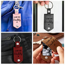 Custom Photo Now You Can Carry Me Too - Gift For Dad, Father, New Parents - Personalized Leather Photo Keychain