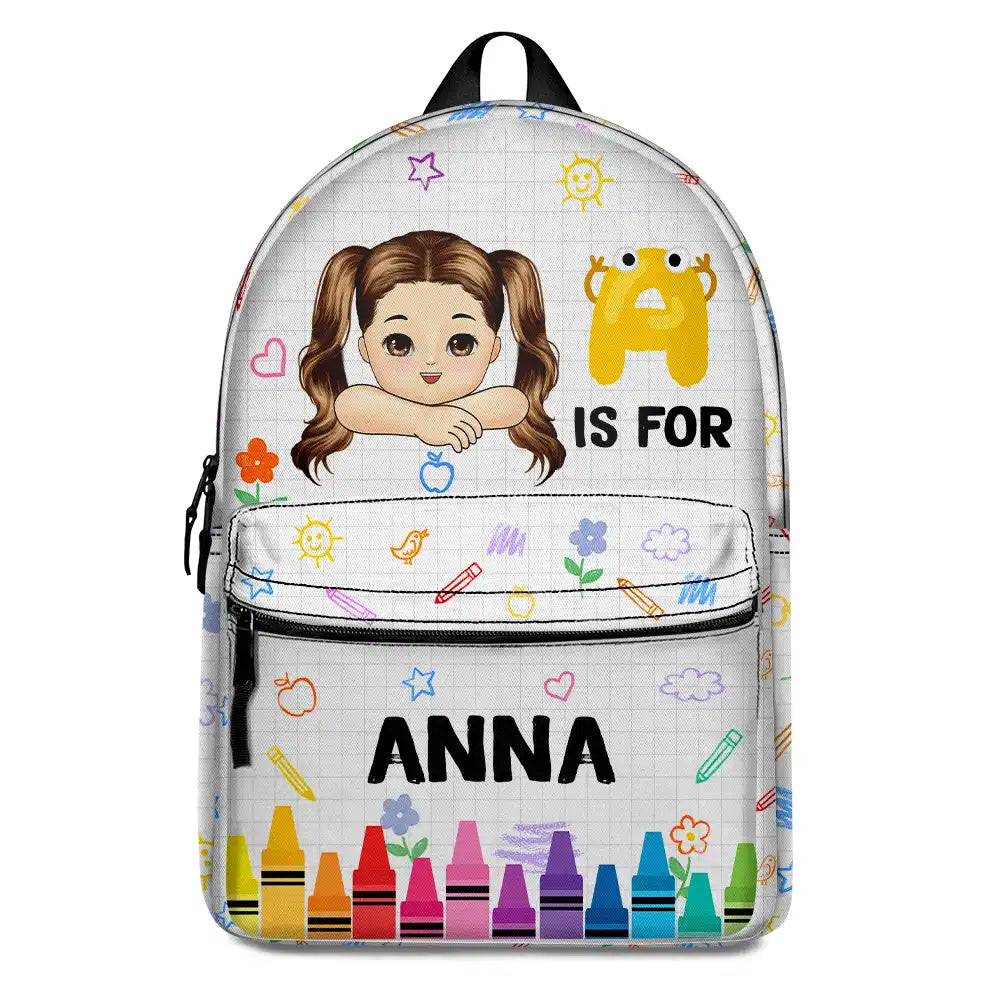 School Kid's Name - Personalized Canvas Backpack