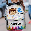 School Kid's Name - Personalized Canvas Backpack