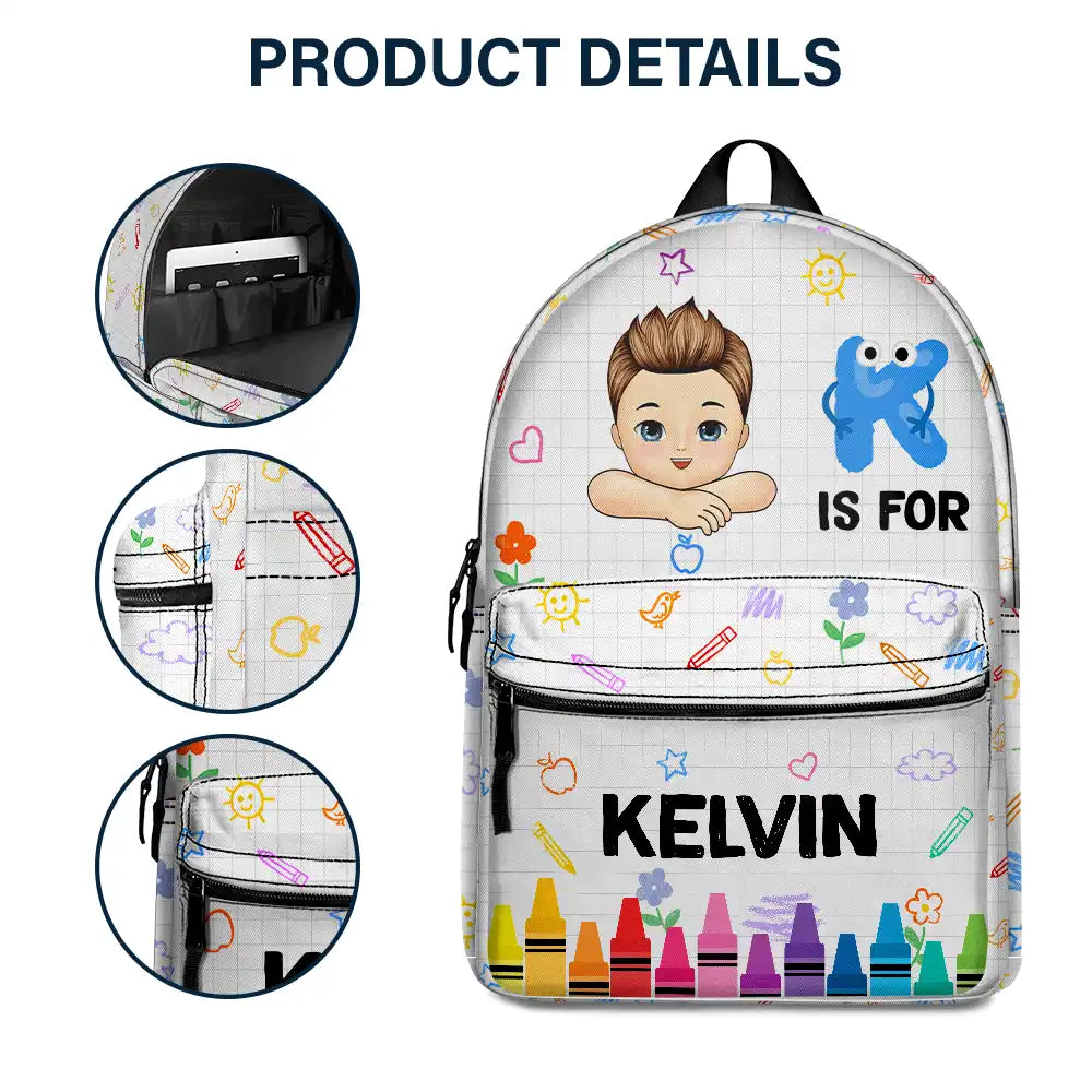 School Kid's Name - Personalized Canvas Backpack