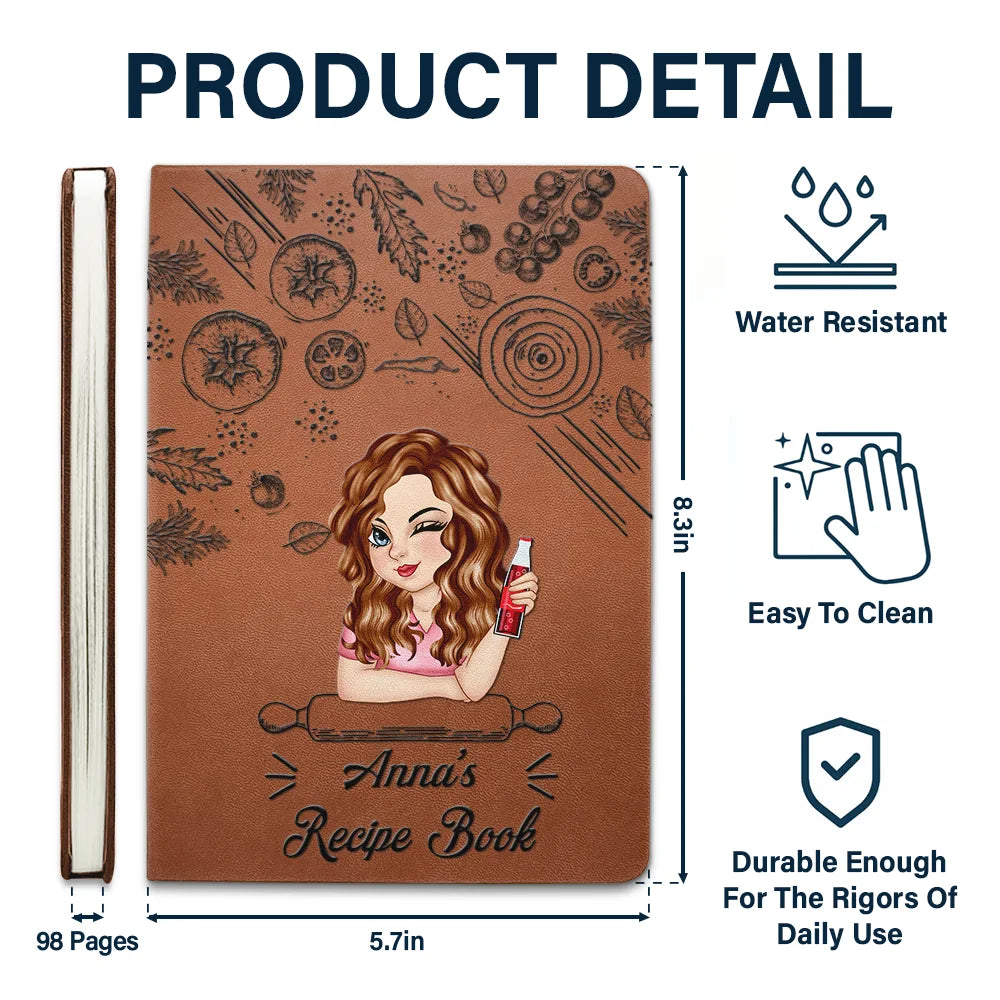 Family Recipe Cookbook - Personalized Leather Journal