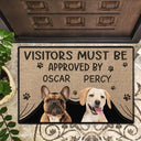 Custom Photo Visitors Must Be Approved By This Dog - Personalized Doormat