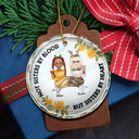 Not Sisters By Blood Besties - Personalized Circle Glass Ornament