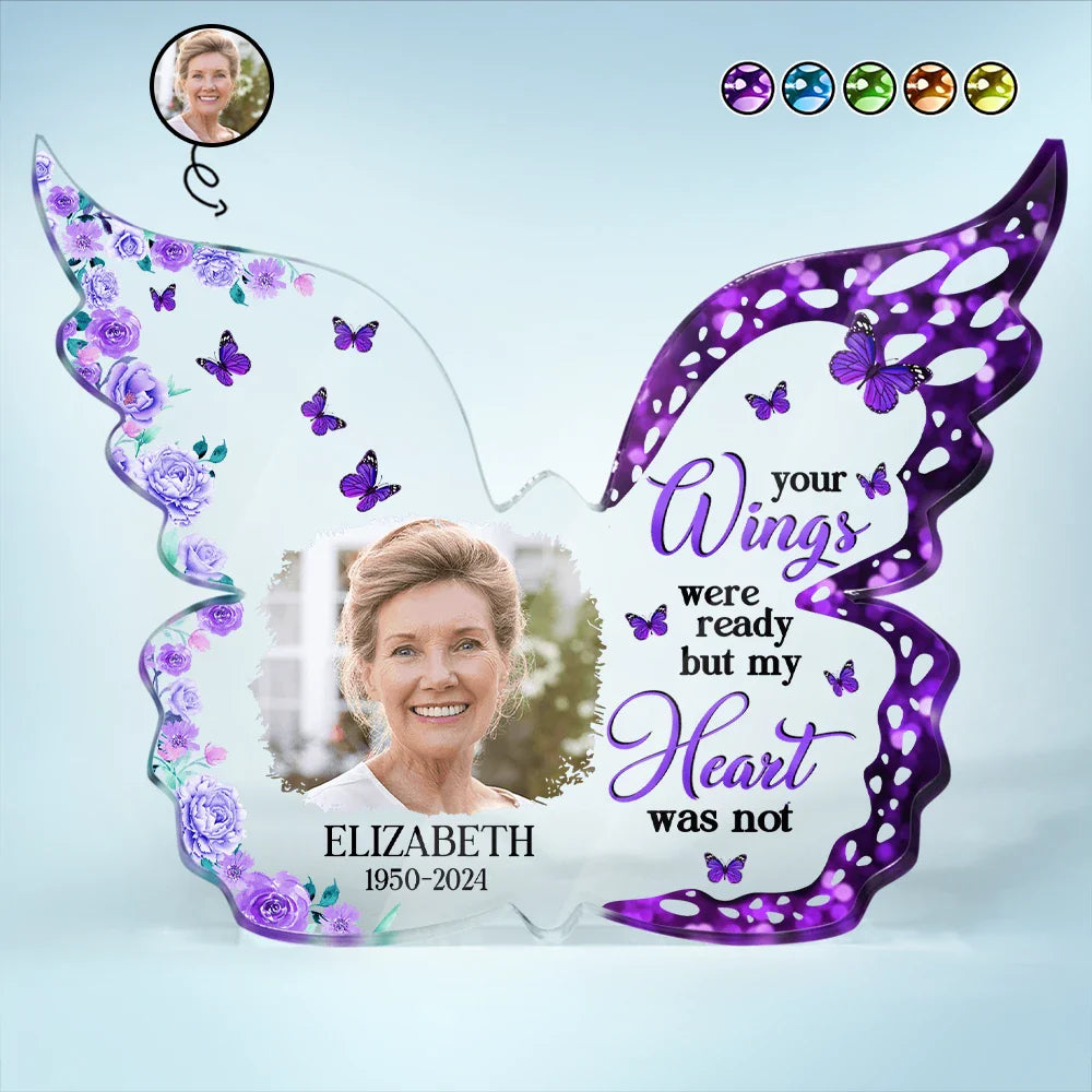 Custom Photo I Am Always With You - Personalized Butterfly Shaped Acrylic Plaque