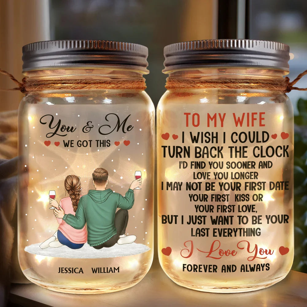 Christmas,Gift For Couples,Gift For Husband,Gift For Wife,Gift For Boyfriend,Gift For Girlfriend,Love - You And Me We Got This I Wish I Could Christmas Couples - Personalized Mason Jar Light