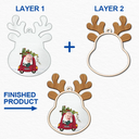 Gift For Kids - Custom Photo Reindeer Baby First Christmas - Personalized 2-Layered Mix Ornament
