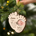 Gift For Kids - Custom Photo Baby's First Christmas - Personalized 2-Layered Wooden Ornament