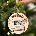 Gift For Yourself, Gift For Women, Gift For Men - Custom Photo New Driver Christmas - Personalized 2-Layered Wooden Ornament