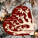 Family - Family Tree Christmas - Personalized 2-Layered Wooden Ornament