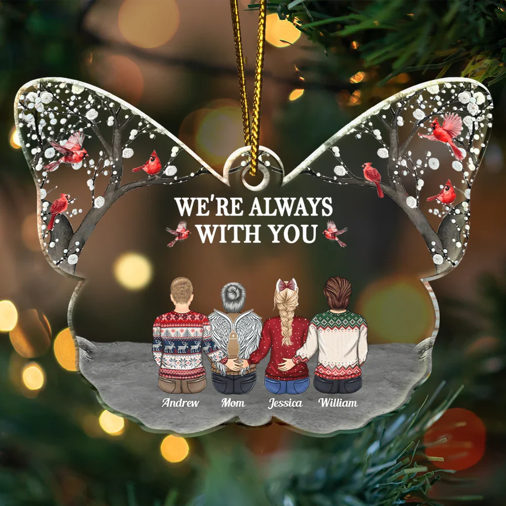 Memorial - I'm Always With You Butterfly - Personalized Custom Shaped Acrylic Ornament