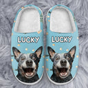 Custom Photo,Pet Lovers,Happy - Custom Photo Pet Face Christmas Theme - Personalized Fluffy Slippers