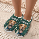 Custom Photo,Pet Lovers,Happy - Custom Photo Pet Face Christmas Theme - Personalized Fluffy Slippers