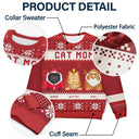 Cat Mom, Cat Dad, Cat Lovers - Cat Dad Cat Mom Christmas - Personalized Unisex Ugly Sweater