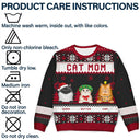 Cat Mom, Cat Dad, Cat Lovers - Cat Dad Cat Mom Christmas - Personalized Unisex Ugly Sweater