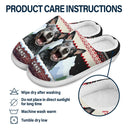 Pet Lovers - Custom Photo Face Christmas Theme - Personalized Fluffy Slippers