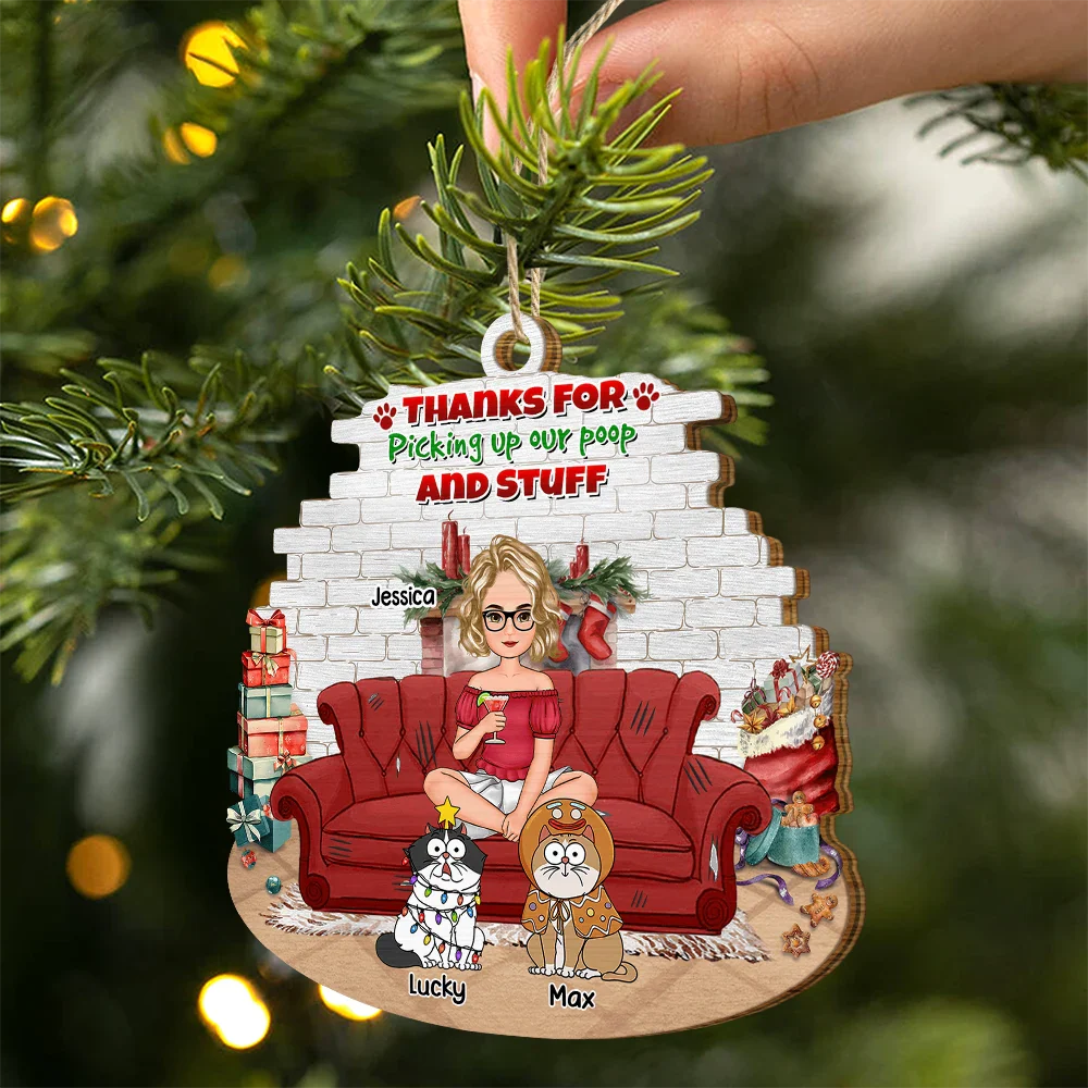 Cat Lovers, Cat Mom - Best Cat Mom Ever Christmas - Personalized Custom Shaped Wooden Ornament