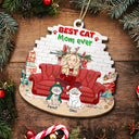 Cat Lovers, Cat Mom - Best Cat Mom Ever Christmas - Personalized Custom Shaped Wooden Ornament