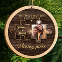 Gift For Couples - Custom Photo I Found My Missing Piece Couples - Personalized 2-Layered Wooden Ornament