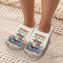 Christmas,Cat Couple,Funny - You And Me And The Cats Christmas Couples - Personalized Fluffy Slippers