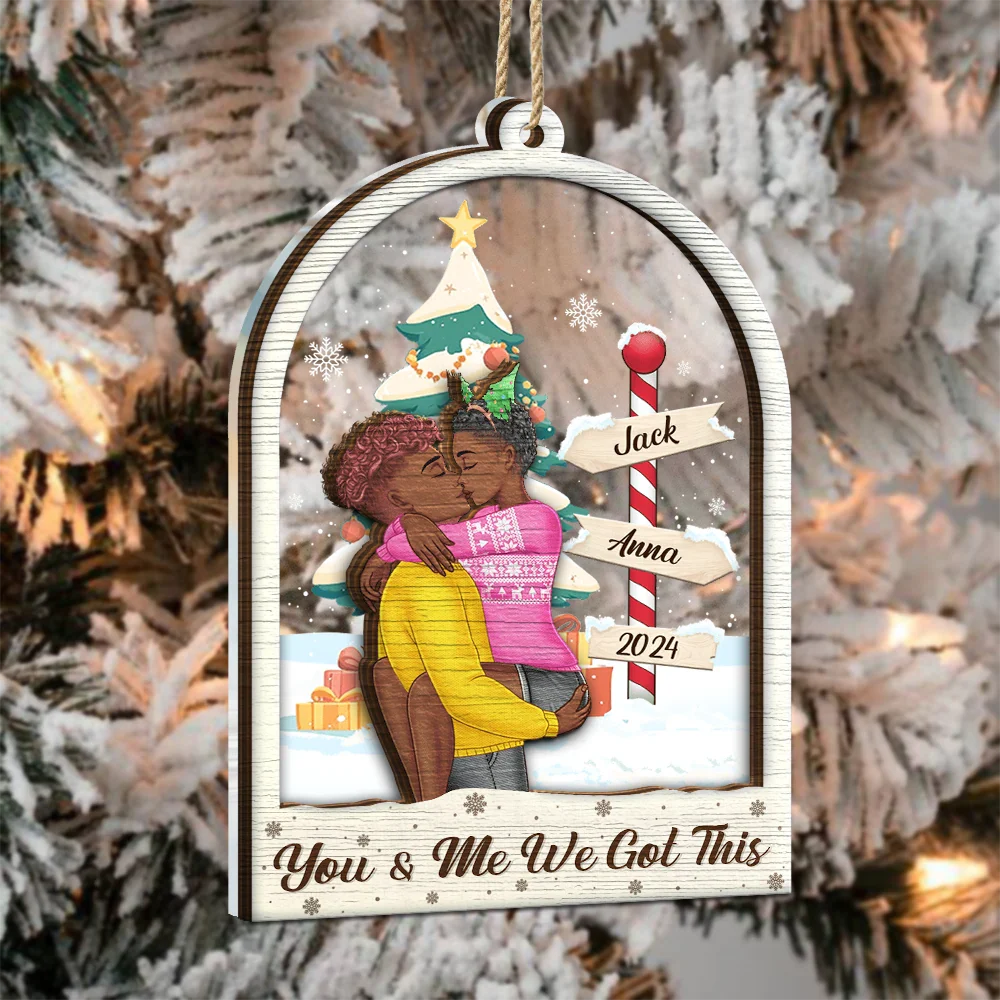 Christmas,Gift For Couples,Gift For Husband,Gift For Wife,Gift For Boyfriend,Gift For Girlfriend,Love - Be Mine Couples - Personalized 2-Layered Mix Ornament