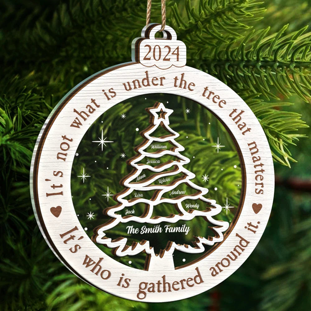 Family - What Is Under The Tree Family - Personalized 2-Layered Mix Ornament