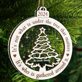 Family - What Is Under The Tree Family - Personalized 2-Layered Mix Ornament