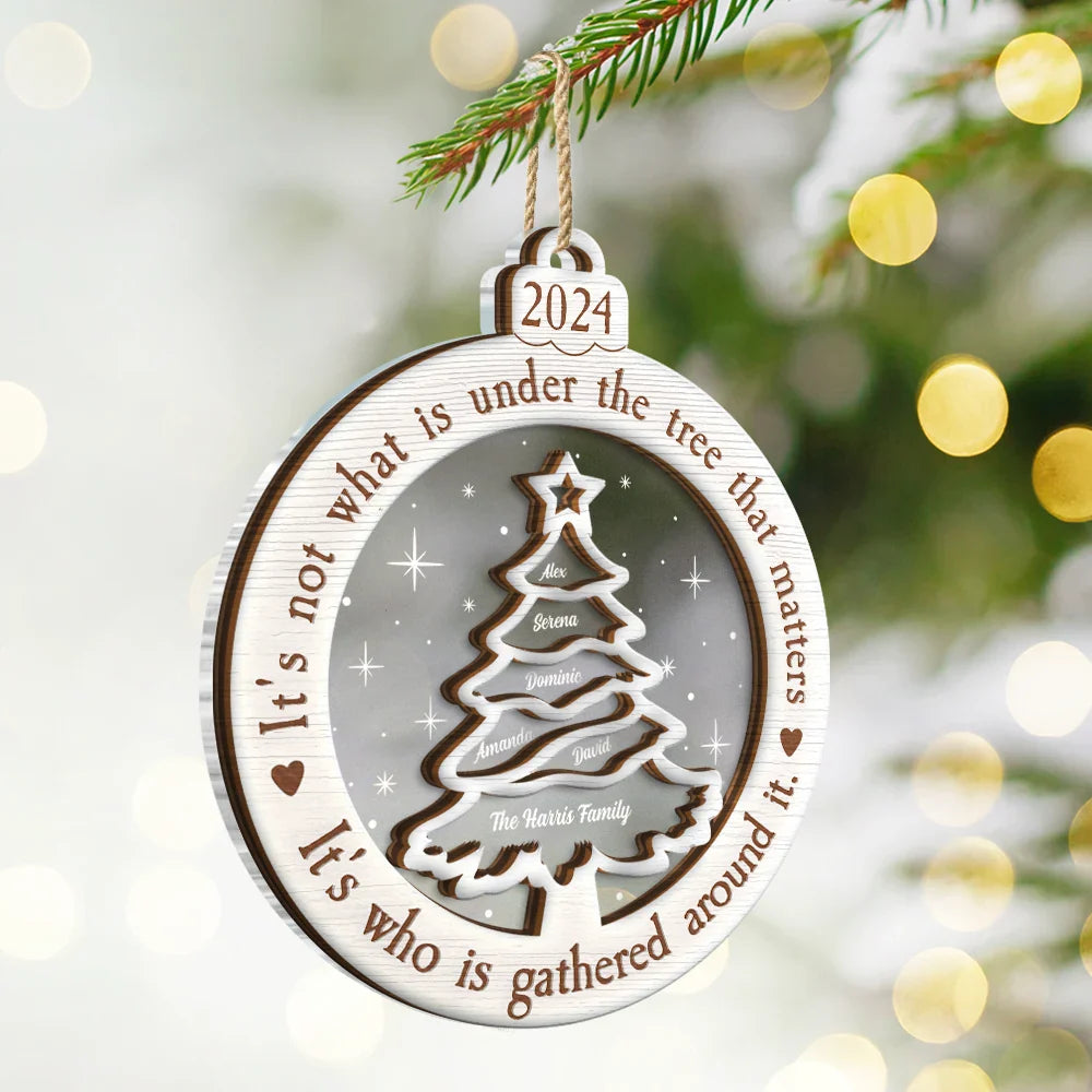 Family - What Is Under The Tree Family - Personalized 2-Layered Mix Ornament