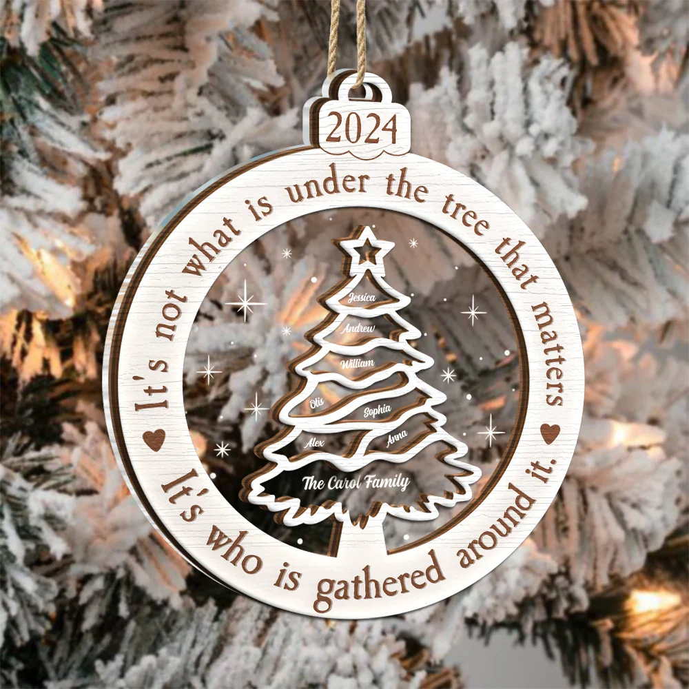 Family - What Is Under The Tree Family - Personalized 2-Layered Mix Ornament