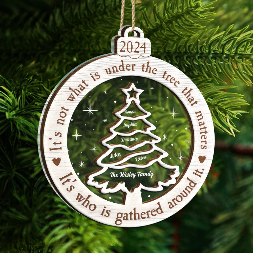 Family - What Is Under The Tree Family - Personalized 2-Layered Mix Ornament