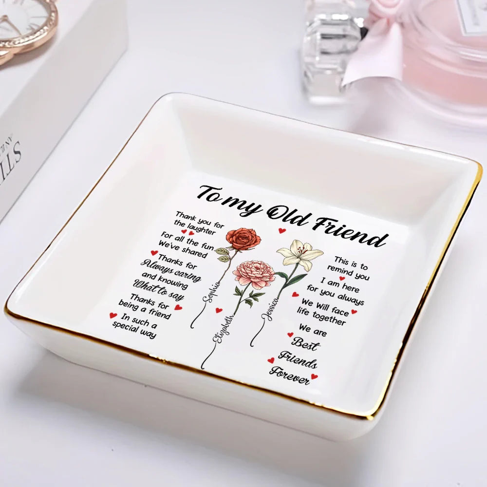 Gift For Bestie - Thank You For The Laughter - Personalized Ring Dish