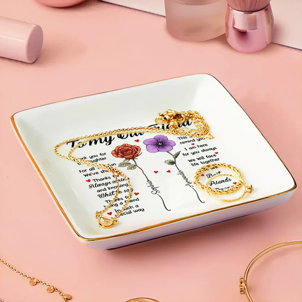 Gift For Bestie - Thank You For The Laughter - Personalized Ring Dish